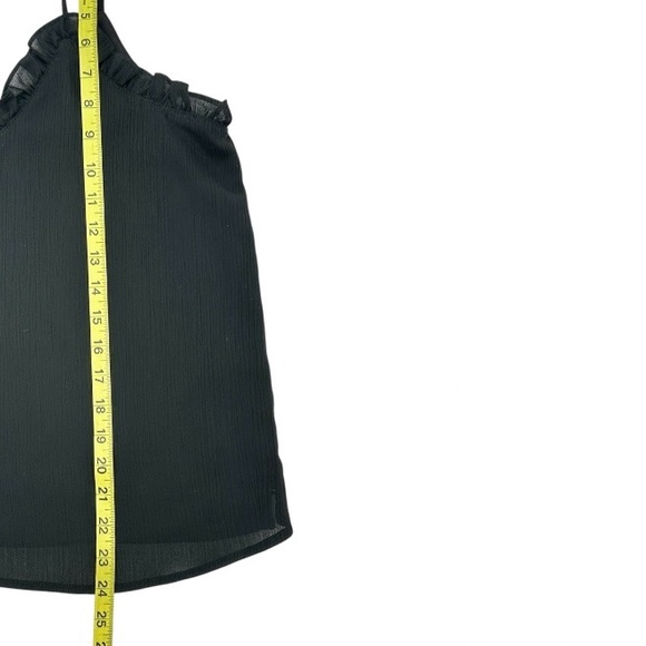 VICI Black Ruffle Trim Cami Top | Textured Fabric Adjustable Straps | Women’s L - Picture 9 of 10